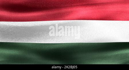 3D-Illustration of a Hungary flag - realistic waving fabric flag Stock Photo