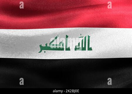 3D-Illustration of a Iraq flag - realistic waving fabric flag Stock Photo