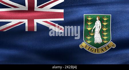 3D-Illustration of a British Virgin Islands flag - realistic waving fabric flag Stock Photo