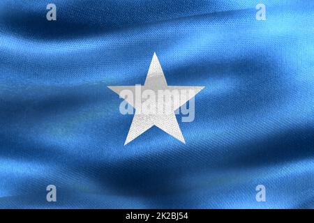 3D-Illustration of a Somalia flag - realistic waving fabric flag Stock Photo