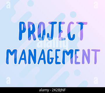 Text caption presenting Project Management, Internet Concept practice of the work of a team to achieve specific goals Line Illustrated Backgrounds Wit Stock Photo