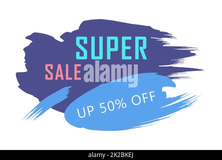Paint smear web banner, business card template SUPER 50 percent OFF - Vector Stock Photo