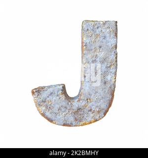 Stone with golden metal particles Letter J 3D Stock Photo