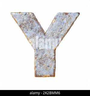 Stone with golden metal particles Letter Y 3D Stock Photo