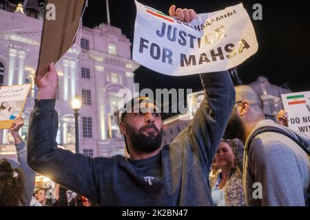 Iranian Protests break out after the Murder of Mahsa Amini by the Guidance Patrol, on Thursday, in Iran for not wearing a Hijab in public and recent I Stock Photo