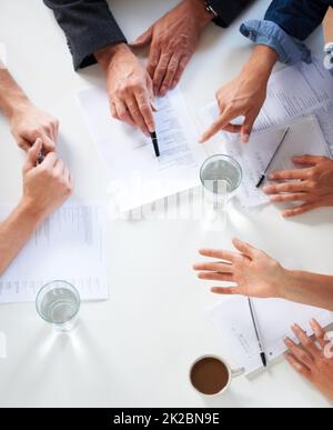 Lets get brainstorming. Cropped shot of a business meeting in progress. Stock Photo