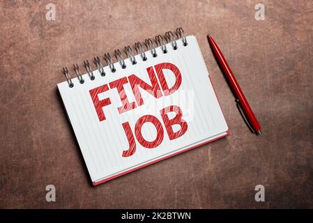 Writing displaying text Find Job. Internet Concept An act of person to find or search work suited for his profession New Contract Signing Home Insurance Plans Loan Instalation Deals Stock Photo