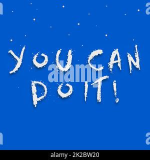 Inspiration showing sign You Can Do It. Word for You Can Do It Line Illustrated Backgrounds With Various Shapes And Colours. Stock Photo