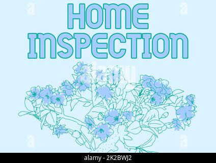 Writing displaying text Home Inspection. Word Written on Examination of the condition of a home related property Blank Frame Decorated With Abstract Modernized Forms Flowers And Foliage. Stock Photo