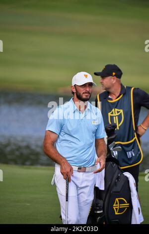 Charlotte, NC, USA. 22nd Sep, 2022. Max Homa during the Presidents Cup at Quail Hollow Club in Charlotte, NC. Brian Bishop/CSM/Alamy Live News Stock Photo