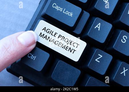 Conceptual display Agile Project Management. Concept meaning management methodology from traditional to modern technology Filling Up Online Registration Forms, Gathering And Editing Internet Data Stock Photo