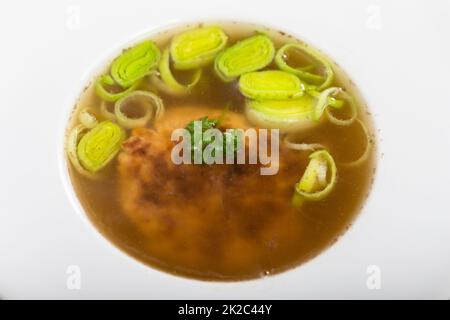 austrian cheese dumpling soup Stock Photo