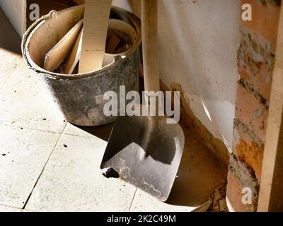 House renovation in a newly acquired old building Stock Photo