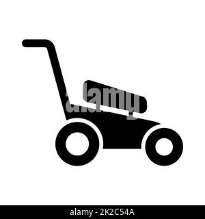 Lawn mower vector icon. Gardening grass-cutter Stock Photo