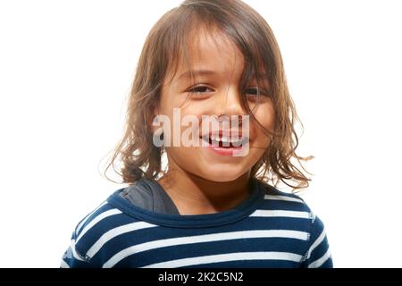 Happy and cute. Closeup portrait of a happy young boy. Stock Photo