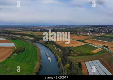 Aerial view of Heilbronn in cloudy weather Stock Photo