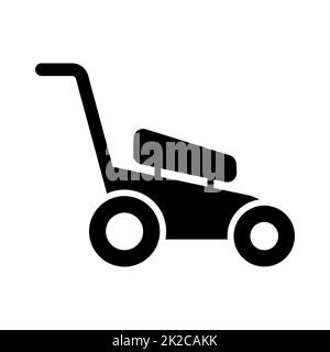 Lawn mower vector icon. Gardening grass-cutter Stock Photo