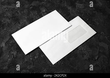 Two blank envelopes Stock Photo