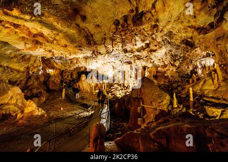 The bear cave pestera ursilor at chiscau in romania Stock Photo