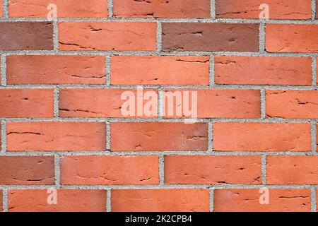 Background from a new red brick wall Stock Photo