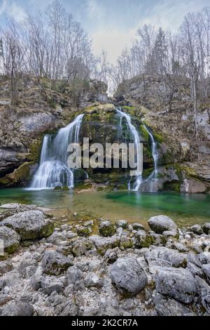 Waterfall Virje (Slap Virje), Triglavski national park, Slovenia Stock Photo