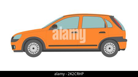 Mini car sedan on white background - Vector Stock Photo