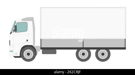 Big white truck on a white background - Vector Stock Photo