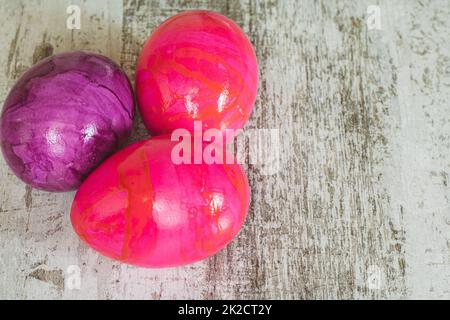 three colorful easter eggs Stock Photo