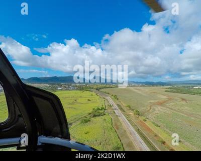 View from a Helicopter on Kauai Stock Photo