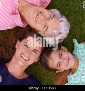 The ladies of the family. Shot of a generational family enjoying a day out in the park. Stock Photo