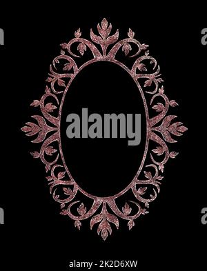 Ornate vintage frame on black background Stock Photo
