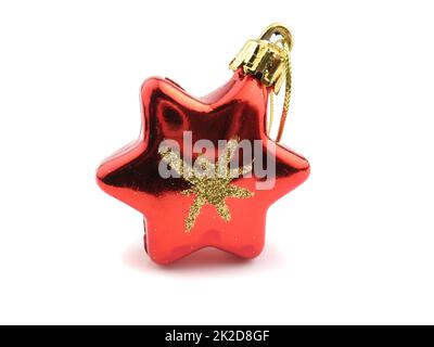 Photo of a Christmas star for the Christmas tree in red Stock Photo