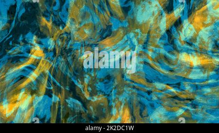 marble background blue and yellow inkscape abstract clouds texture 3D illustration Stock Photo