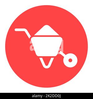 Garden wheelbarrow vector isolated icon Stock Photo