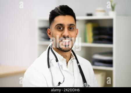 Medical Doctor Online Video Conference Webinar Stock Photo