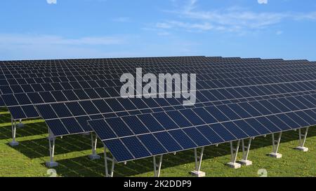 solar power plant electricity renewable energy environment resource 3D illustration Stock Photo