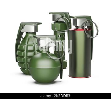 Four hand grenades Stock Photo