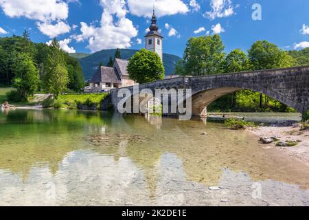 Lake Bohinj in Triglav national park, Slovenia Stock Photo