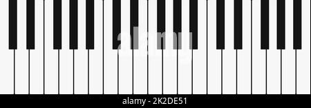 Realistic background black and white piano keys - Vector Stock Photo