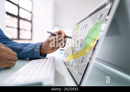 GPS Location Map Search Online Stock Photo