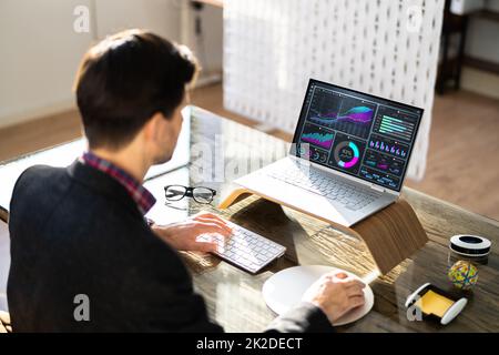 Data Analyst Using Data Analytics KPI Stock Photo