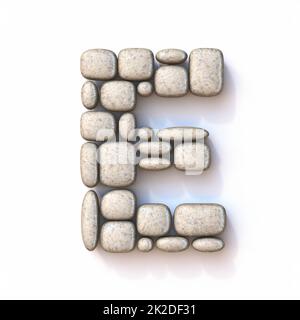 Pebble font Letter E 3D Stock Photo