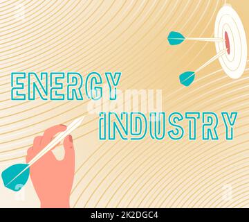 Writing displaying text Energy Industry. Business overview industries involved in the production and sale of energy Presenting Message Hitting Target Concept, Abstract Announcing Goal. Stock Photo