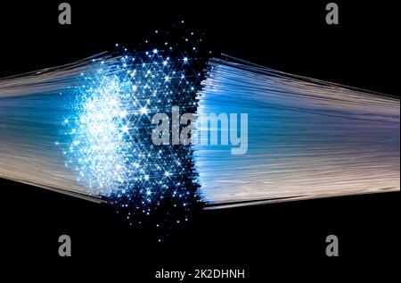 Optical fibers connection Stock Photo - Alamy