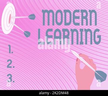 Writing displaying text Modern Learning. Word for flexible and agile setup Innovative learning environments Presenting Message Hitting Target Concept, Abstract Announcing Goal. Stock Photo