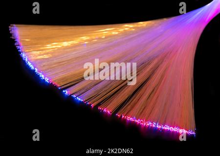 Illuminated optical fibers Stock Photo - Alamy