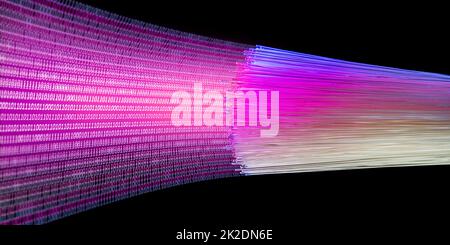 Optical fiber transmission Stock Photo