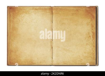 Vintage open book isolated on white background Stock Photo