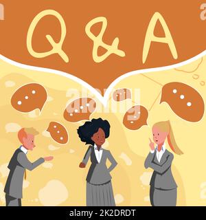 Inspiration showing sign Q And A. Conceptual photo defined as questions being asked and answers Illustration Of Partners Building New Wonderful Ideas For Skills Improvement. Stock Photo