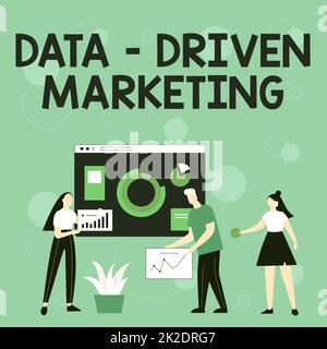 Conceptual display Data Driven Marketing. Word Written on Strategy built on Insights Analysis from interactions Employee Helping Together Sharing Ideas For Skill Improvement. Stock Photo